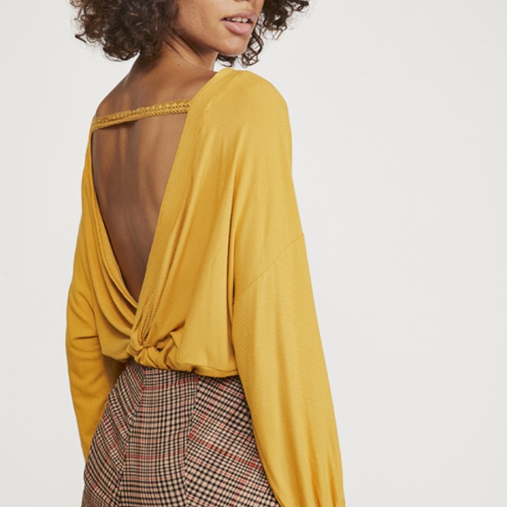 NWT Free People Shimmy Shake Top in Untamed Gold